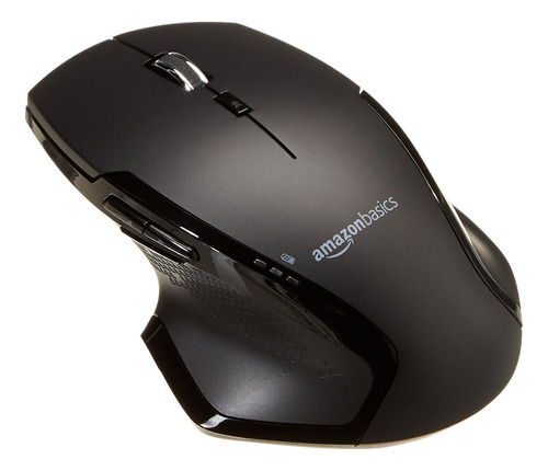 Amazon Basics Mouse Ergonómico Inalámbrico De Tamaño Com. Color Negro