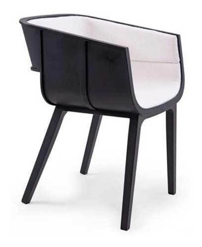 Silla De Diseño Madera Modelo Ashford Promobel Color de la estructura de la silla Negro Color del asiento Blanco Diseño de la tela No aplica