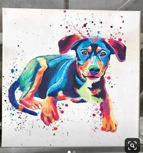 Imagen 10 de 10 de Cuadros De Mascotas Pintados A Mano Personalizado