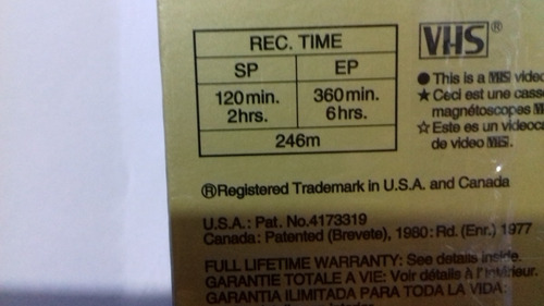 Fita Virgem - Vhs Jvc Sx-gold - Premium -t120 Nova Lacrada. (Usado)