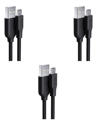 Kit De 3 Piezas Cable Micro Usb V8 Carga 2.1a Datos 1mt /e