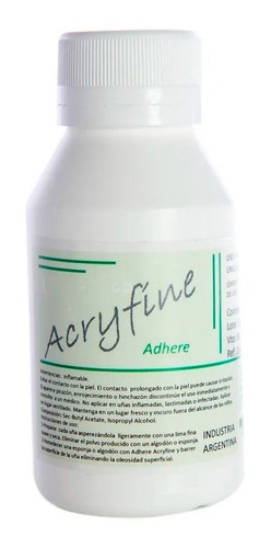 Acryfine Adhere Limpieza Uñas Esculpidas Manicuría X250ml