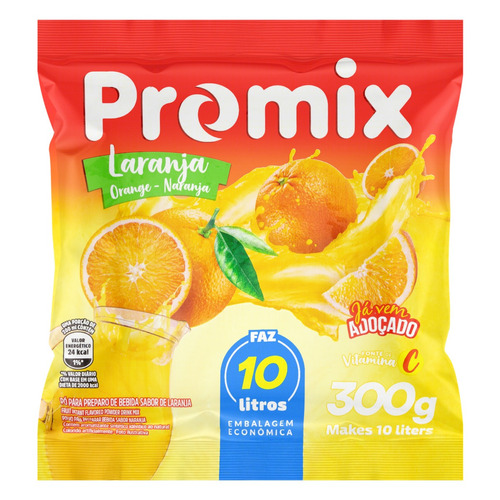 Suco de laranja  Promix em pó sem glúten 300 g 