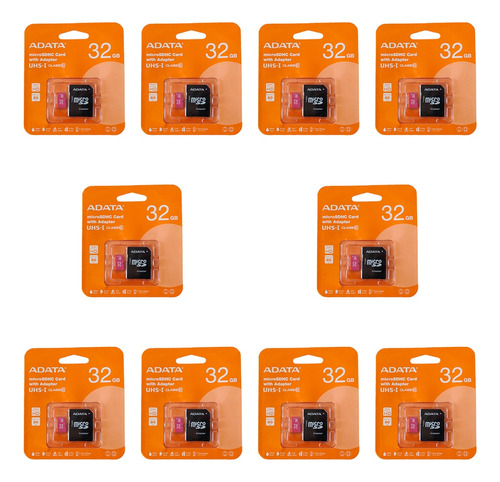 Kit 10 Micro Sd Adata Mayoreo Original Nueva Blister 32gb