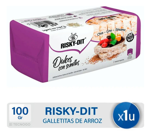 Galletitas De Arroz Dulces Con Semillas Risky Dit Sin Tacc