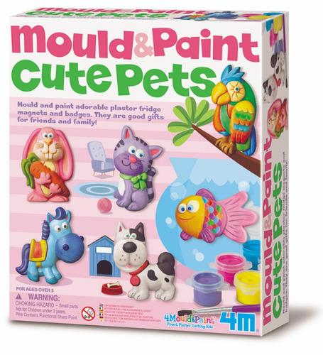 Kit Arte 4m - Molde Y Pintura - Cute Pets - Imanes Nevera