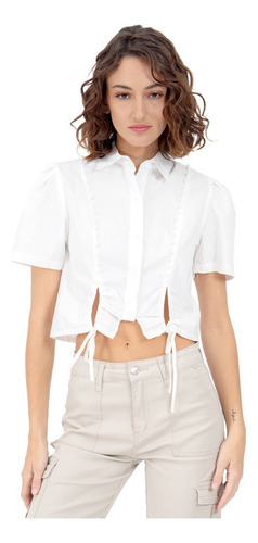 Blusa Corta Sleeve Con Perlas Para Dama Forever 21