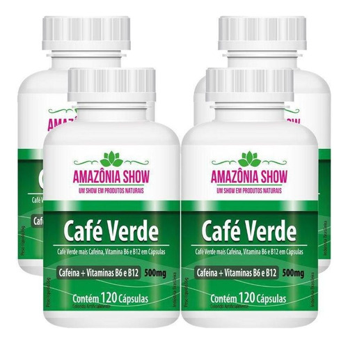 Combo 4 Café Verde 120 Capsulas 500mg