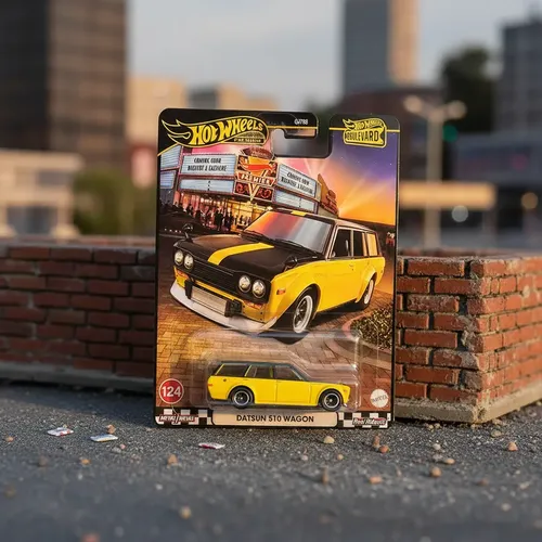 Hot Wheels Premium Boulevard Datsun 510 Wagon Amarelo (124