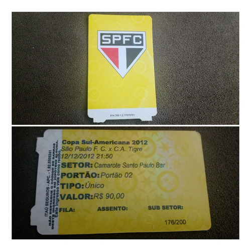 Imagem 1 de 3 de Ingresso Final Copa Sulamericana 2012 São Paulo X Tigre Arg