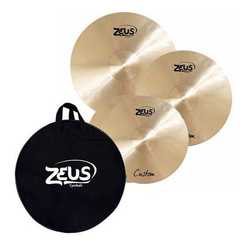 Kit De Pratos Zeus - Hi-hat 14  / Crash 16  / Ride 20 