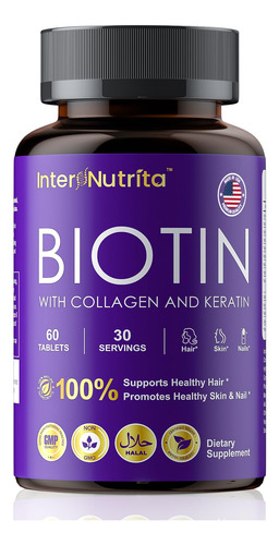 Internutrita Biotina 5000mcg Con Colágeno Y Queratina