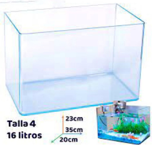 Imagen 1 de 2 de Pecera Esquinas Curvas 35x24x20