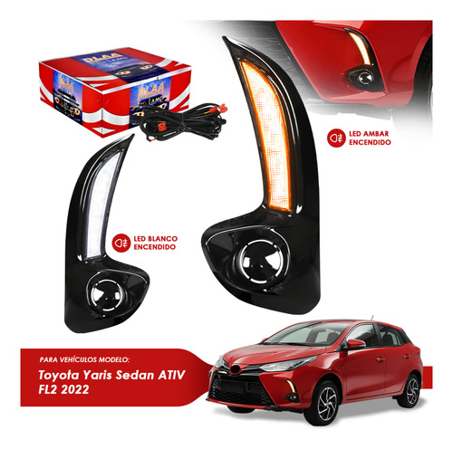 Máscara Set Completo Drl P. Toyota Yaris Sedan Ativ Fl2 2022
