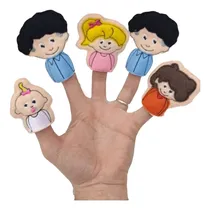Comprar Títeres De Dedo Set X 5 La Familia Mamá Papá Hijos Bordados 