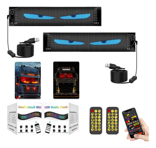 Programable Pantalla Flexible Led Devil Ojos 12x59.5cm 2pzas