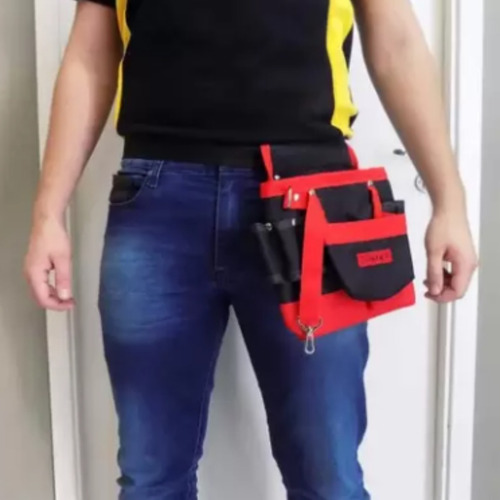 Cinto de Ferramentas de 7 Bolsos para Carpinteiro e Eletricista MTX 902419 Vermelho/Preto