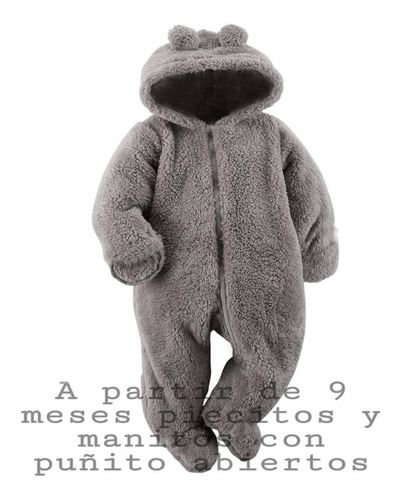 Enterito Teddy Oso Capucha Chocolette Bebes