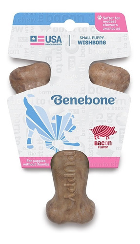 Imagen 5 de 10 de Benebone Puppy Wishbone Bacon Small Juguete Perro Hueso