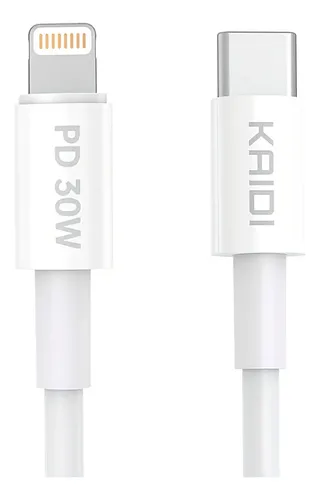 Cabo Turbo Kaidi 1m Branco para Lightning ios carga e Dados