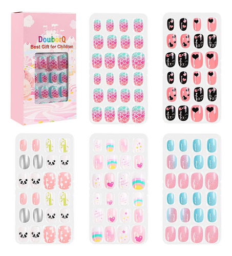 Set De 120 Uñas Y Uñas Postizas P Douborq 9087 Para Niños