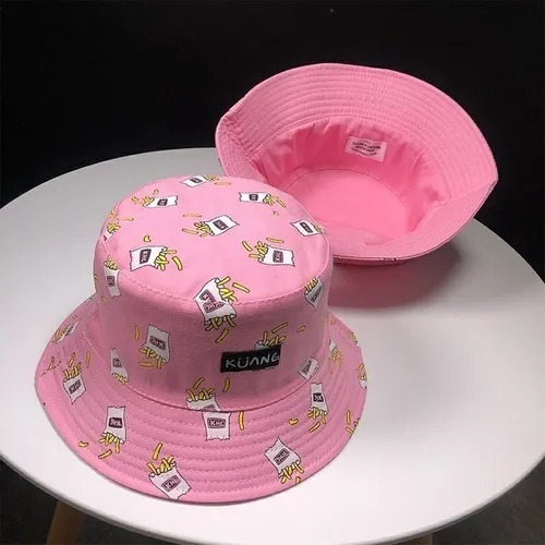 Imagem 3 de 4 de Chapéu Bucket Dupla Face Boné Balde Pescador Rosa Batata Fri