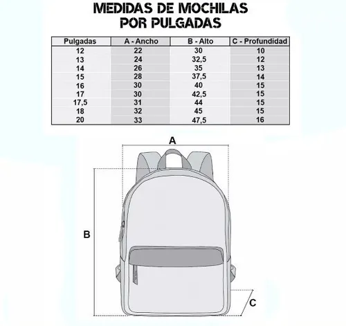 Mochila 18 pulgadas medidas hotsell