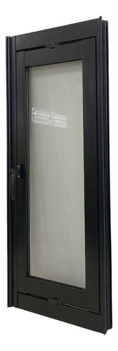Janela Vitrô Capelinha 140x50 Preto Pivotante Linha 25 Incolor Vertical