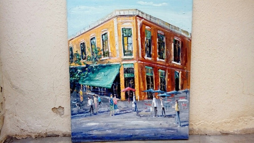 Cuadros Urbano 70x50 Buenos Aires Pintado A Mano 55