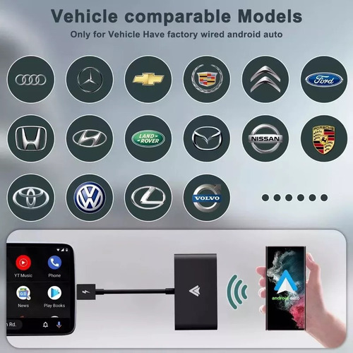 Conversor De Adaptador De Carro Carplay Auto Sem Fio Android