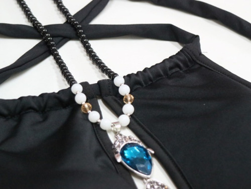 Bikini, Traje De Baño 2 Piezas Halter Abierto Al Pecho
