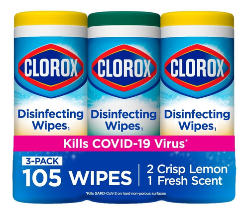 Toallitas Desinfectantes Clorox  Pack 3 Importadas 