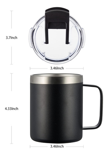 Aloufea Taza De Café Isotérmica De 12oz Con Asa, Stainl 66