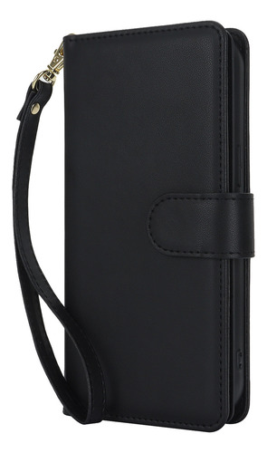 // Funda Tipo Cartera De Piel Negra De Primera Calidad Para