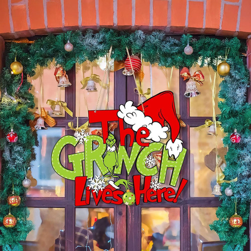 Neet Placa De Porta De Madeira Grinch Para Decoração De