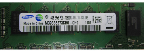 Memoria Ram Samsung 4gb 2rx8 Pc3-10600r-09-10-b0-d2 Ddr3 (Usado)