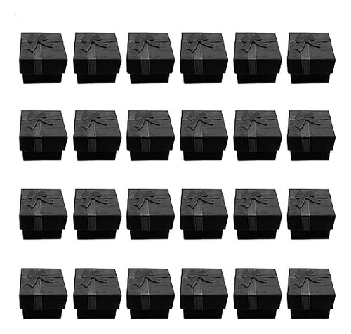 24 Piezas Cajas De Anillos Negros A Granel - Cajas De Anillo