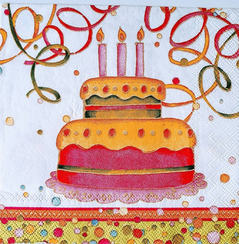Servilleta Decoupage Set Feliz Cumple Laura Craft