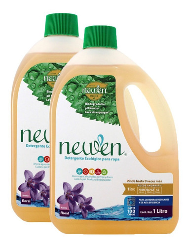 Ahorra Agua Newen 2lt Detergente Ropa Libre Enjuague Envio
