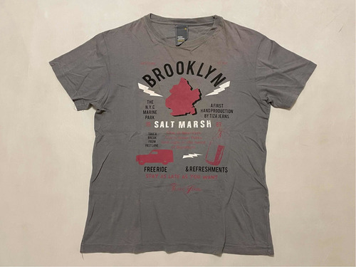 Remera Tiza Jeans Manga Corta Talle S Brooklyn Gris