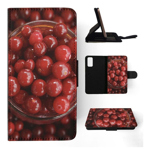 Cereza Roja Fruta # 3 Tapa Caja Telefono Cartera Para Galaxy
