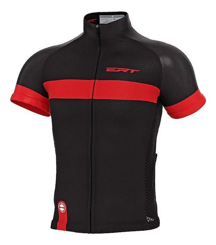 Camisa De Ciclismo Ert Classic Stripe Preta E Vermelha