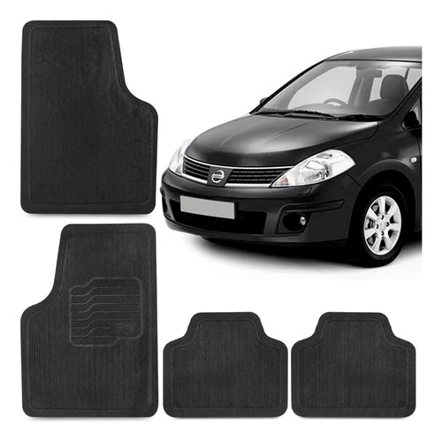 Jogo Tapete Borracha Nissan Tiida 04 05 A 12 Preto 4 Peças