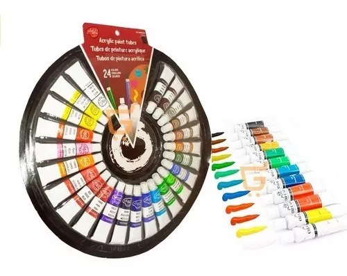 Pinturas Acrilicas Para Lienzo Colores Profesionales X24