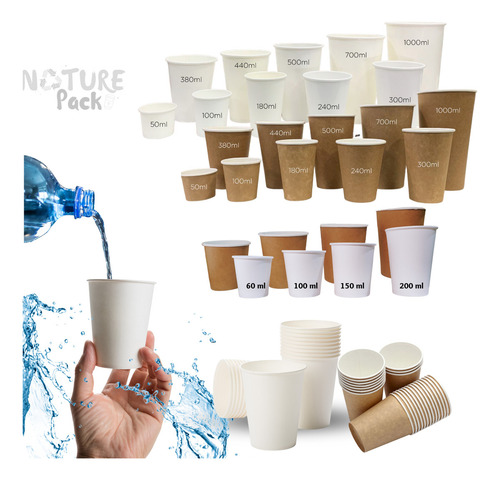200un Copo Papel Bio Café 140ml Personalizado Cor Marrom