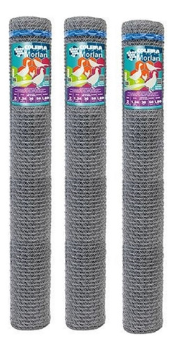 Kit C/3 Galinheiro Tela Horta Fio 22 Rl C/50mt X 1,80 Morlan