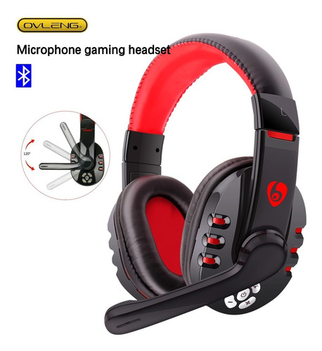 Imagen 1 de 3 de Audifonos Gamer Microfono Bluetooth Ovleng V8