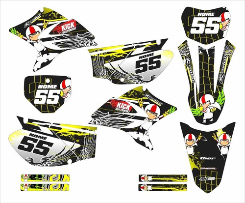 Kit Adesivo Moto Cross Trilha Yamaha Ttr 230 2007-2019 Cor padrão