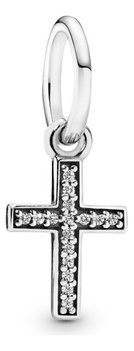 Charm Colgante Cruz Resplandeciente Color Plata