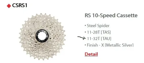 Cassete Sunrace RS1 10V 11-32 K7 10 Velocidades Shimano Sram
